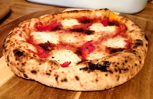 A perfect pizza, made by a baker's percentage recipe