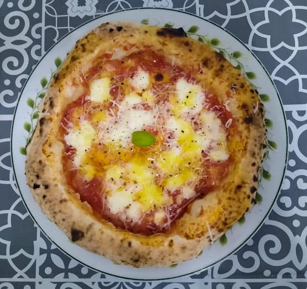 Neapolitan pizza dough weighed