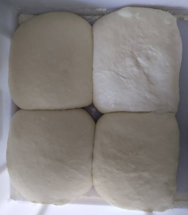 Slightly overproved dough