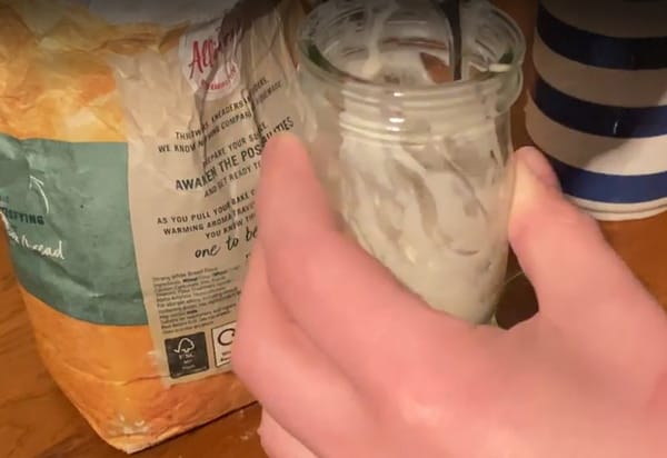 Feeding sourdough starter