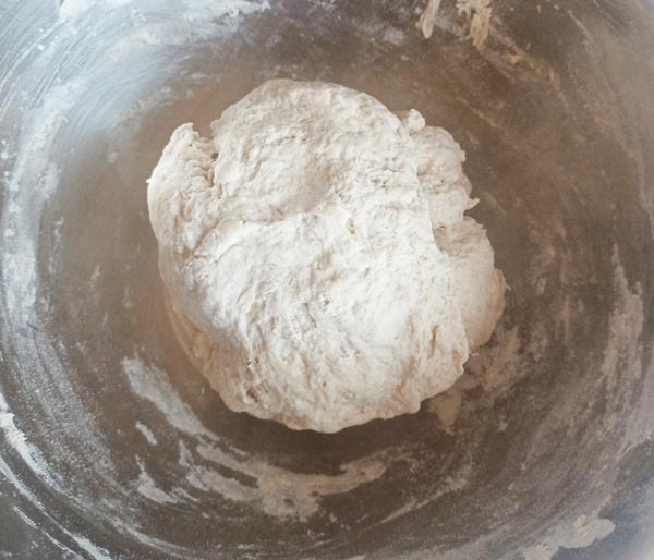 Mixing sourdough pizza dough