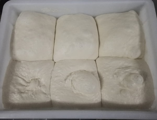 Over proofed pizza dough