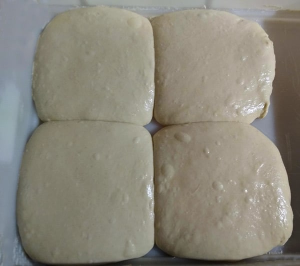 Proofing pizza dough