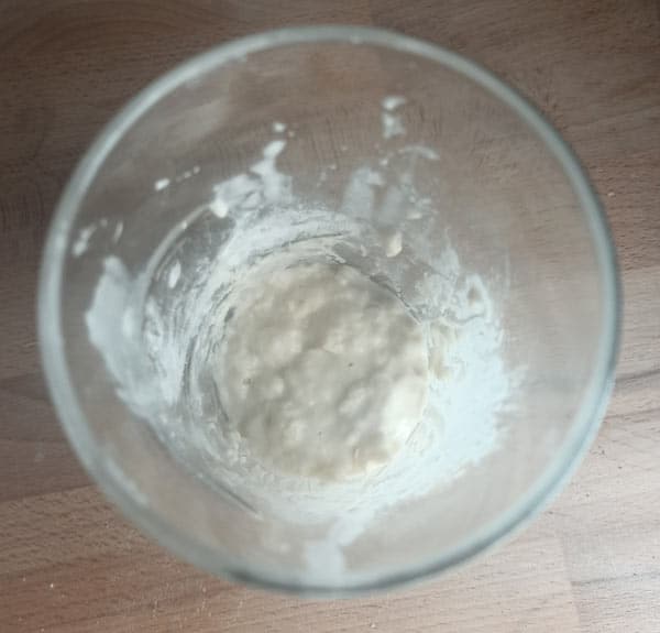 Sourdough starter in glass