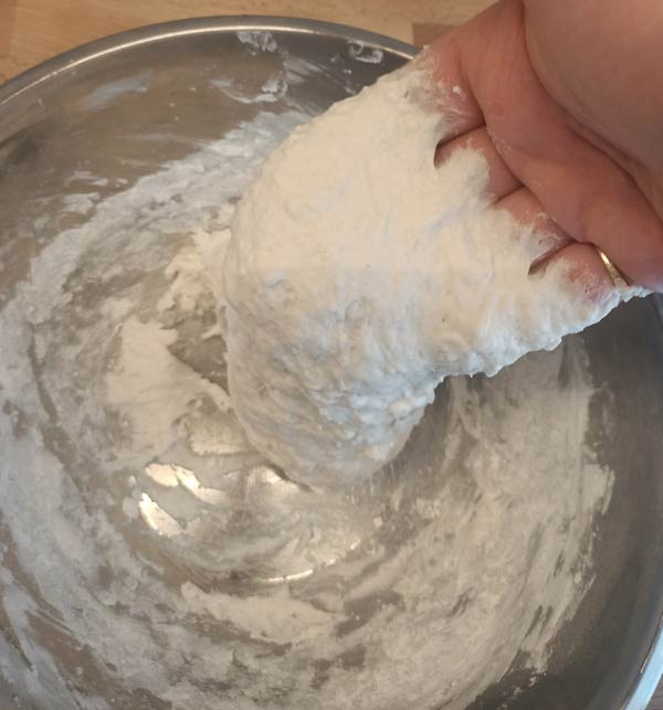 Mixing gluten free pizza dough