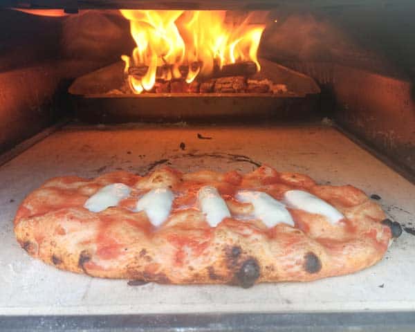 Focaccia Margherita cooking