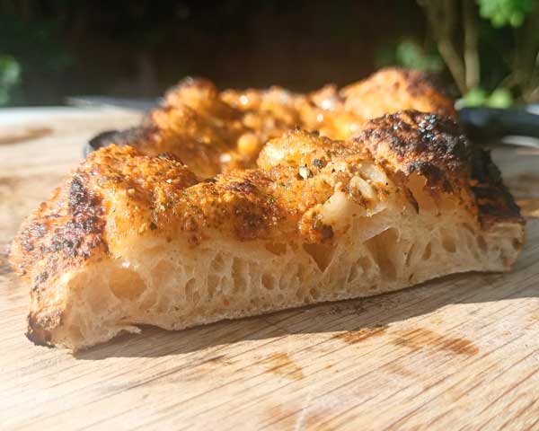 Focaccia pizza slice